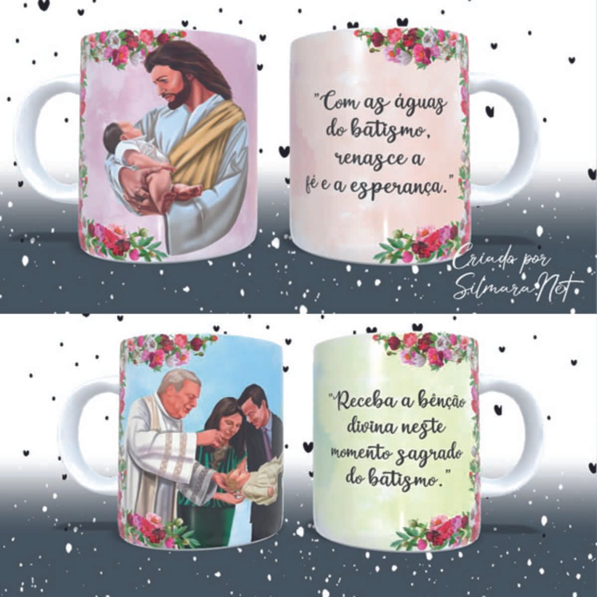 Pack Arte Canecas Batismo 01