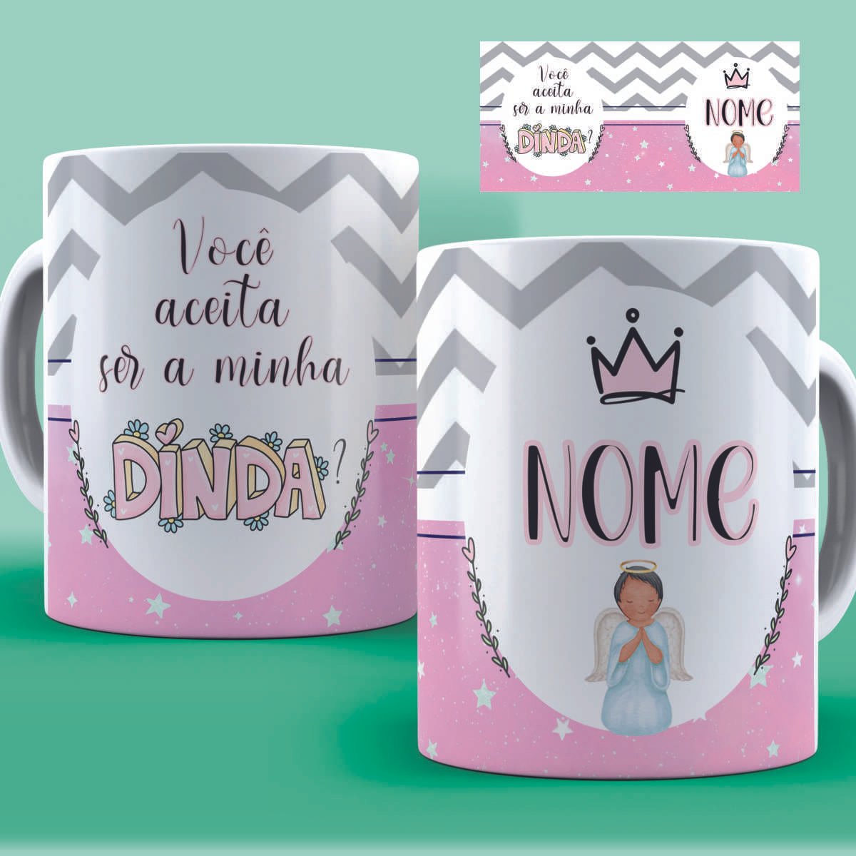 Pack Arte Canecas Batismo 02